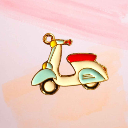 Vintage Scooter Enamel Charm