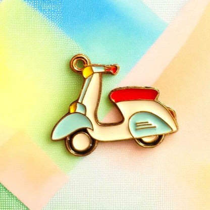 Vintage Scooter Enamel Charm