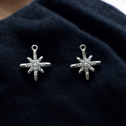 Silver Luxury Stone Star Charm