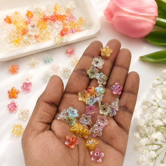 Iridescent Blooming Acrylic Flower Beads