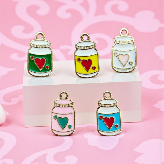 Mini jar-shaped charms for jewelry and craft making