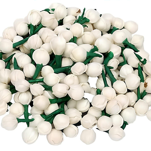 Artificial Mogra /Jasmine Flower Buds for Jewellery Making - 20 Pcs