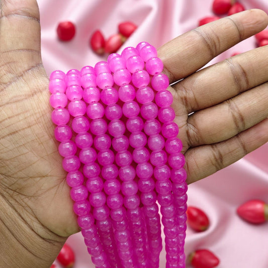 8mm lavender magenta jelly beads for jewelry and craft making