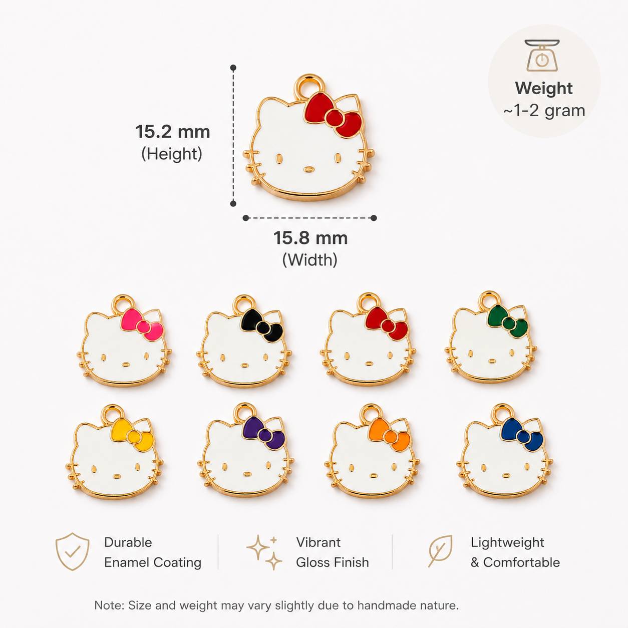 Kitty Face Enamel Charms - 1 Pc