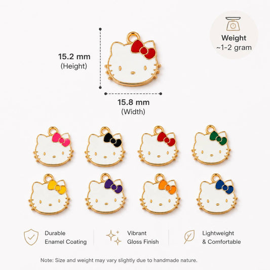 Kitty Face Enamel Charms - 1 Pc