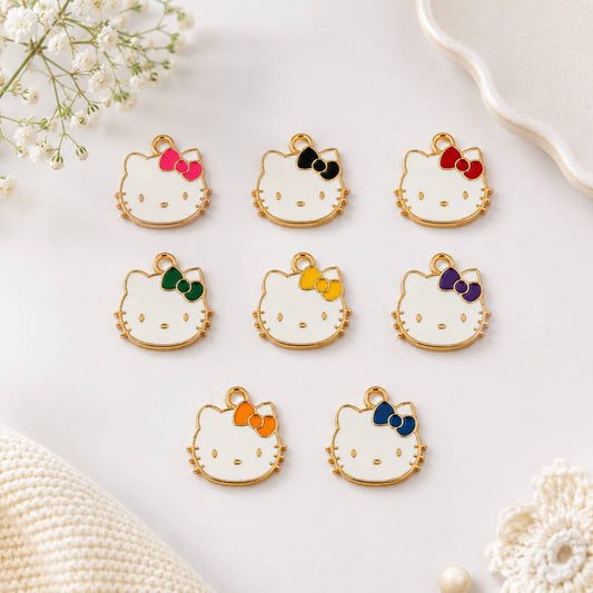 Kitty Face Enamel Charms - 1 Pc