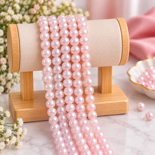 8mm Light Peach Pearl Beads