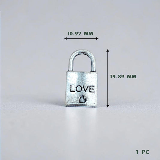 Lock Love Word Silver Metal Charms