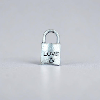 Lock Love Word Silver Metal Charms