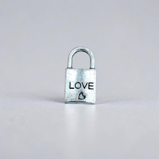 Lock Love Word Silver Metal Charms