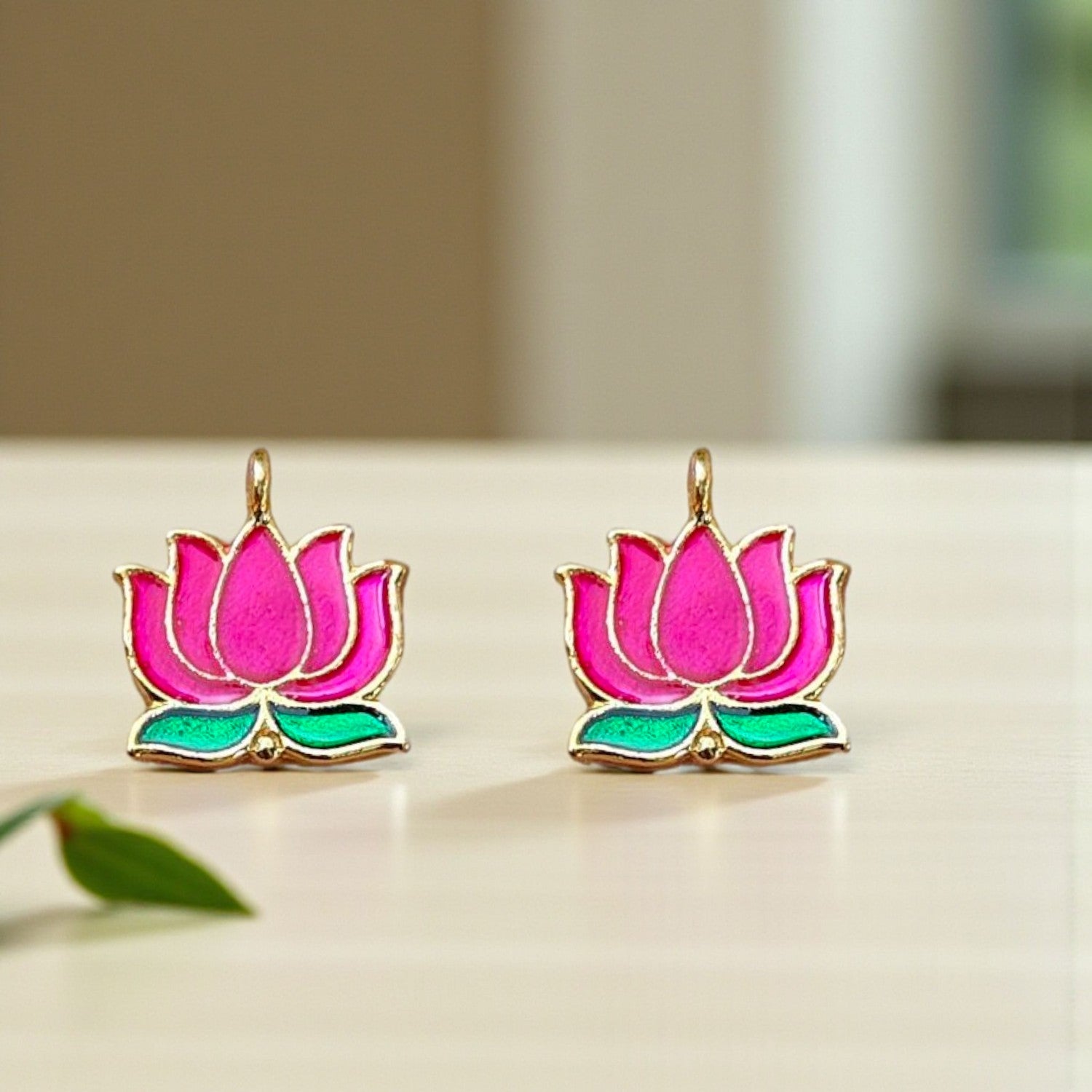Dark Pink Lotus Pendant for Invisible Jewellery Making and DIY Accessories