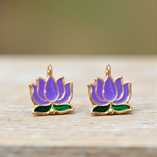 Purple and Green Lotus Pendant for Invisible Jewellery Making and DIY Jewellery Accessories