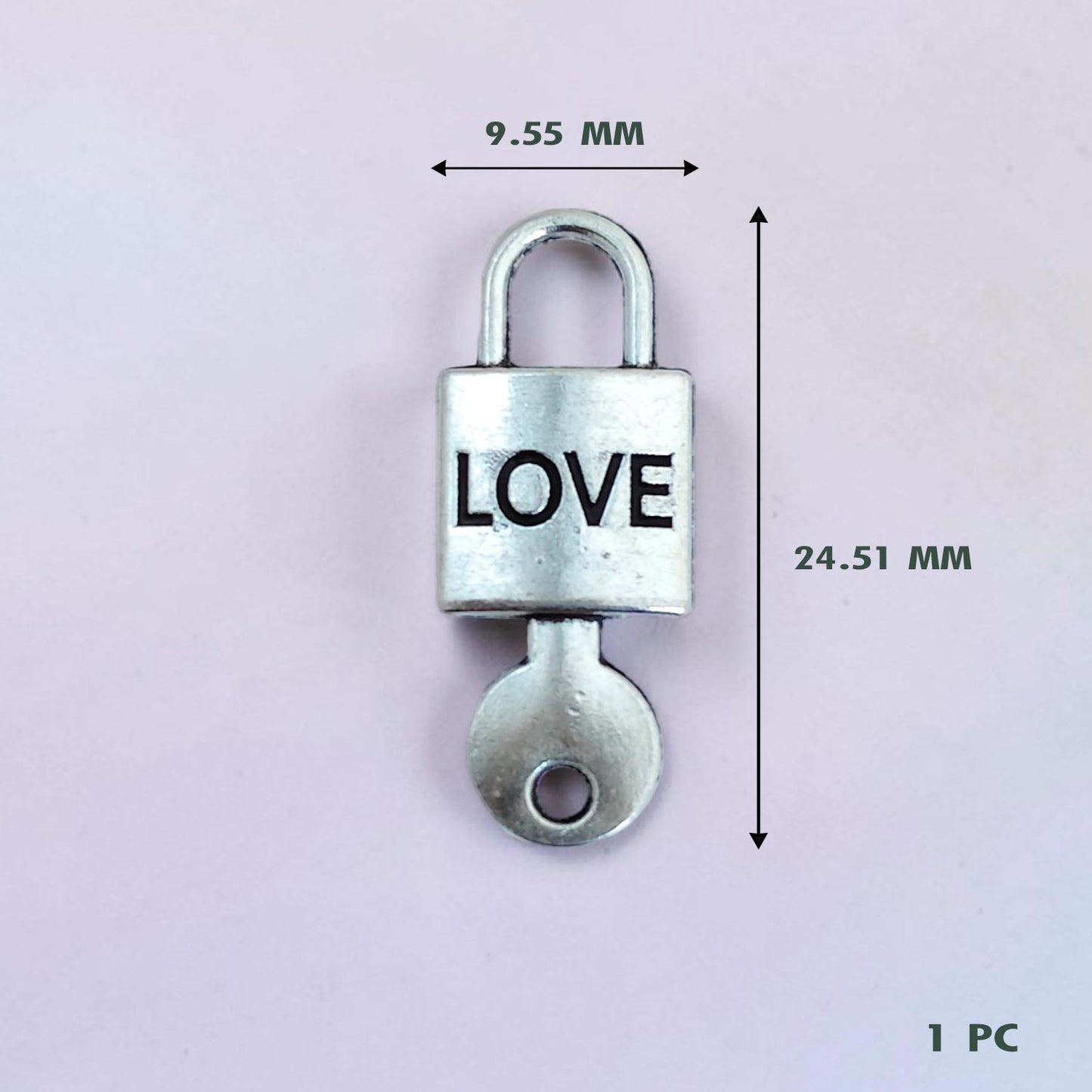 Love Lock Key Silver Metal Charms
