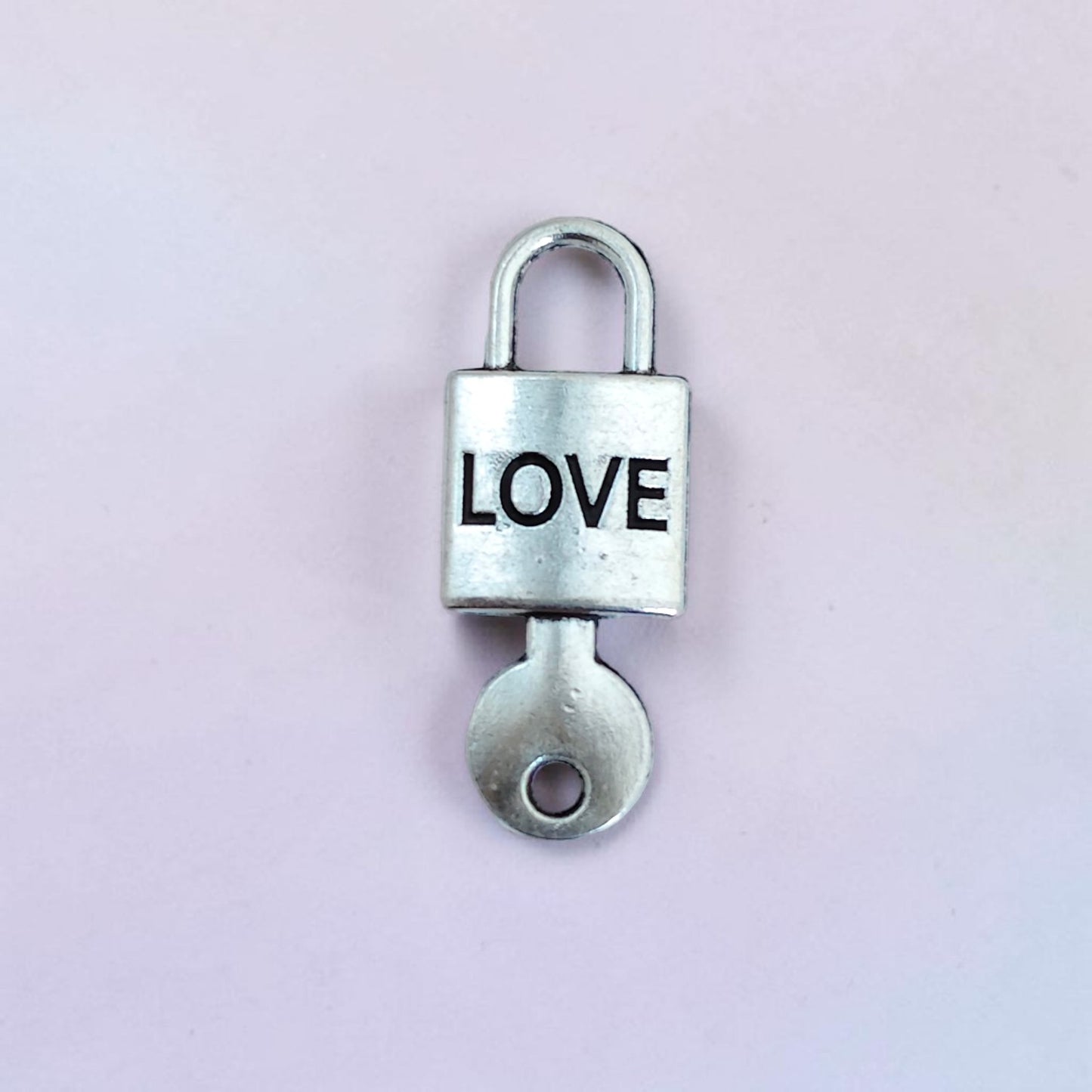 Love Lock Key Silver Metal Charms