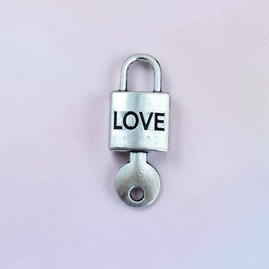 Love Lock Key Silver Metal Charms