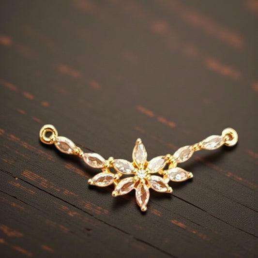 Luxury flower AD stone pendant for jewellery making with sparkling stones