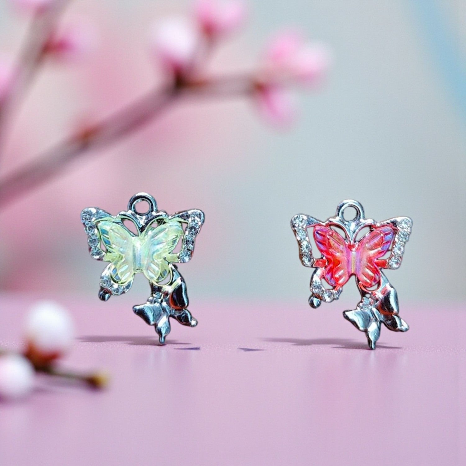 Luxury Butterfly Charm with Shimmering Stones for Bracelets, Necklaces, and DIY Jewellery
