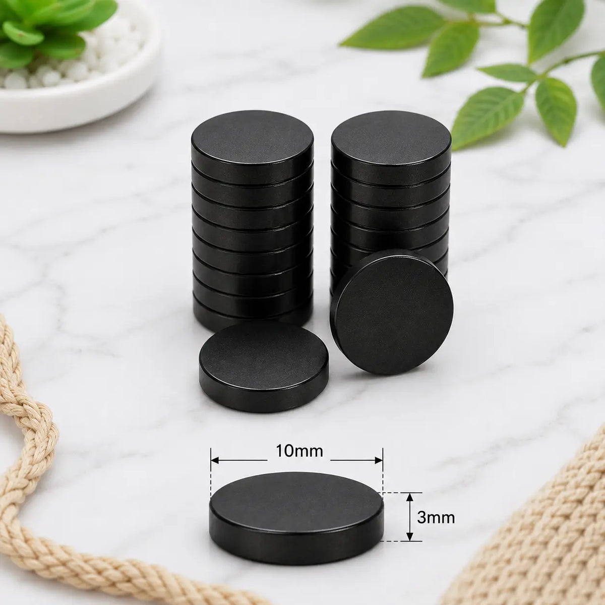 Black Neodymium Disc Magnet for Crafts, Fridge & Jewelry Making - Eva Fashion and Craft