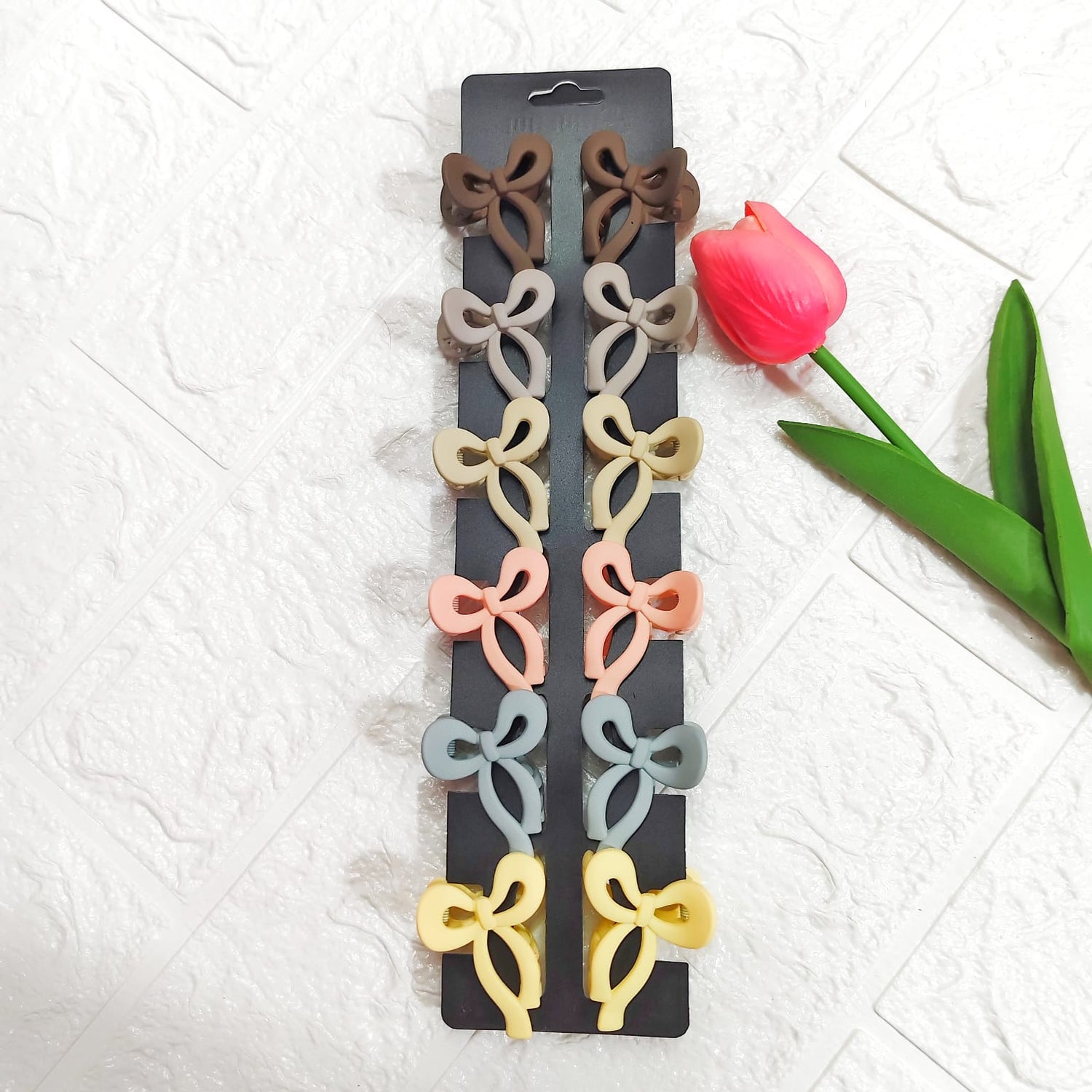 Matt finish bow Korean clutches hair clip for women and girls – elegant bow claw clip