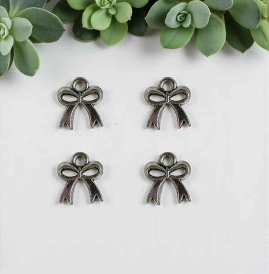 Metal Bow Charms Silver - 5 PCS