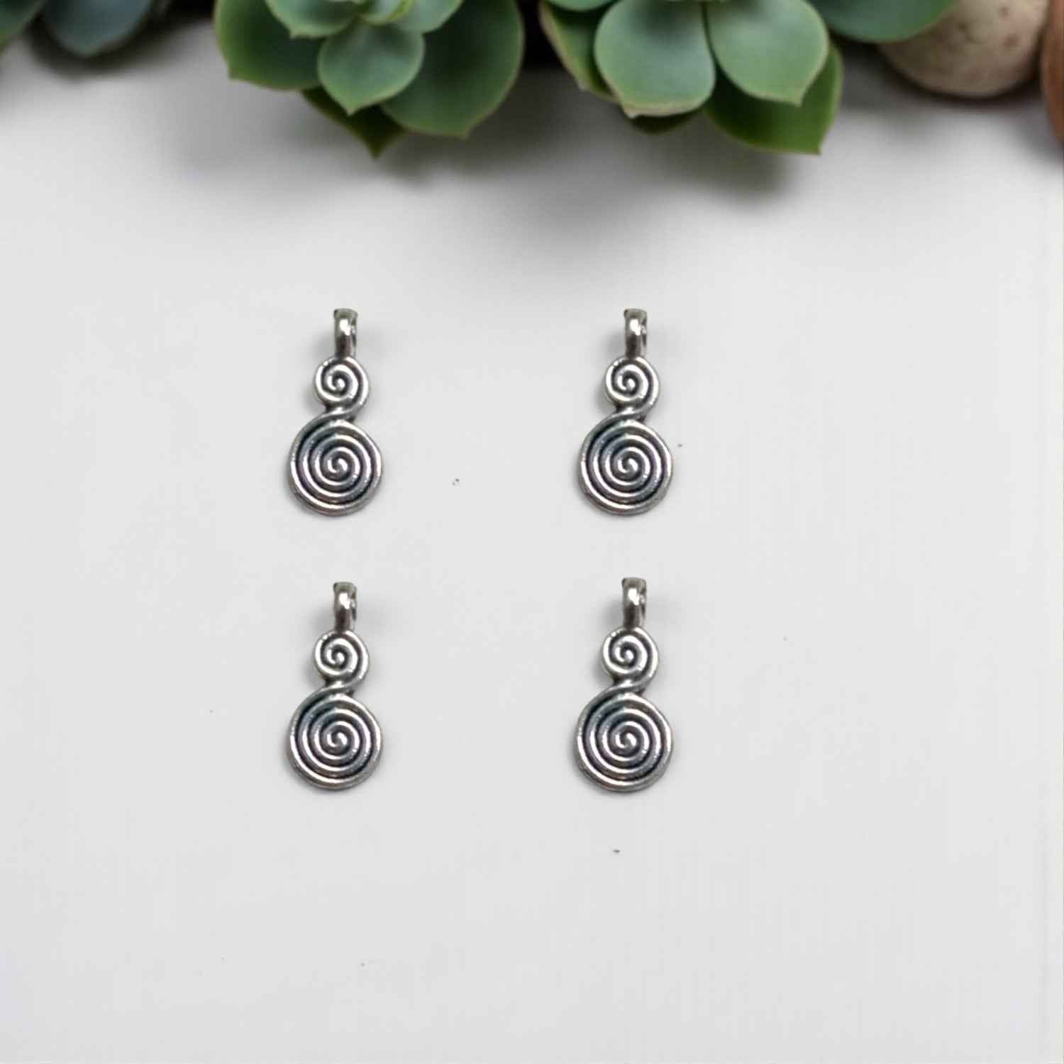 Silver Spiral S Pattern Charms - 1 PC