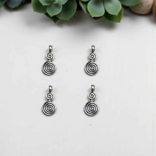 Silver Spiral S Pattern Charms - 1 PC