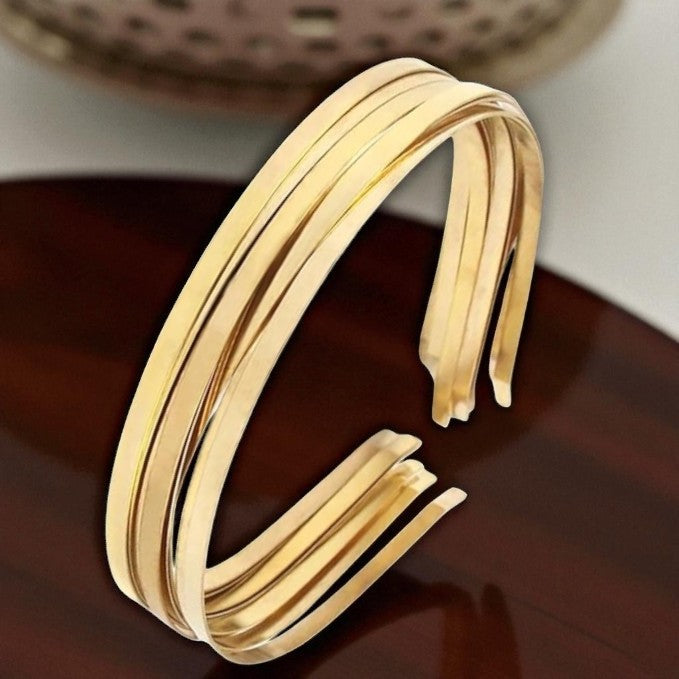 Gold color metal headband base for DIY hair accessories, perfect for crafting elegant headpieces.
