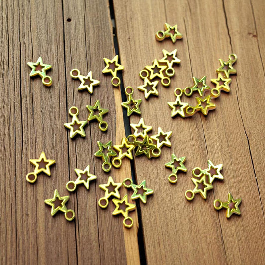 Mini Golden Star Charm - 10 Pcs