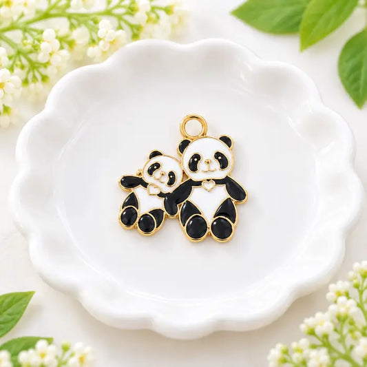 Mom and Baby Panda Charms - 1 Pc