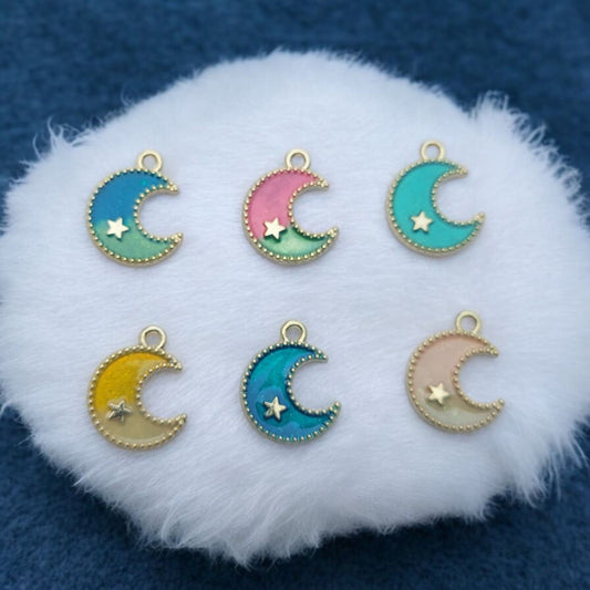 Dual Color Moon Star Charm