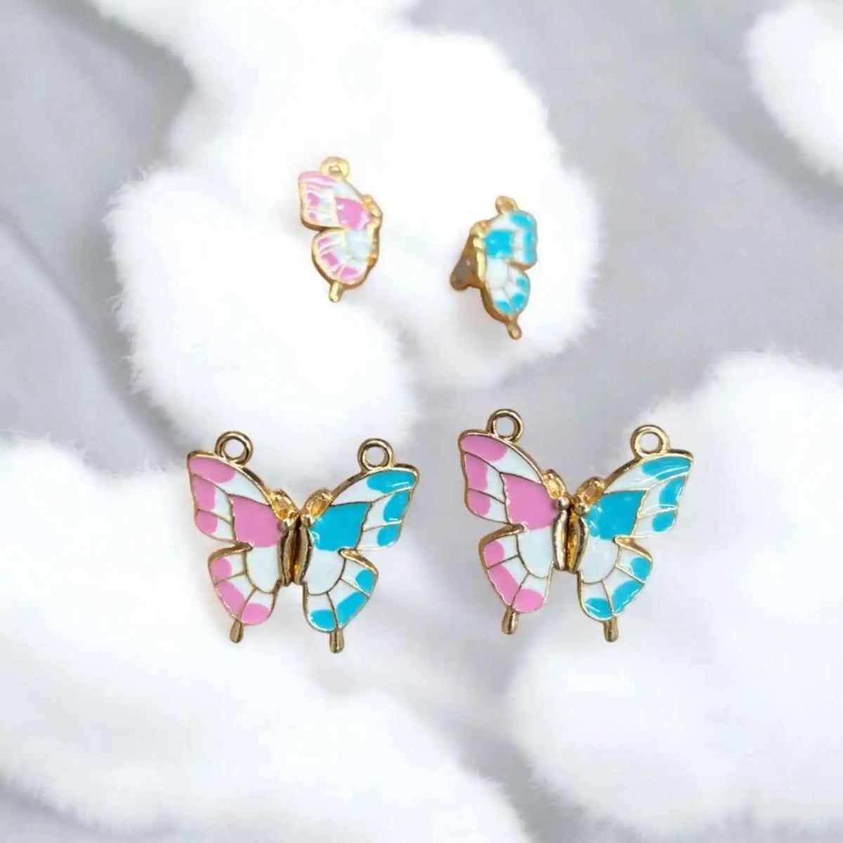Multi Shade Pink Blue Magnetic Charm - 1 Pc - Eva Fashion and Craft
