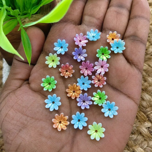 Multicolor Acrylic Flower Beads