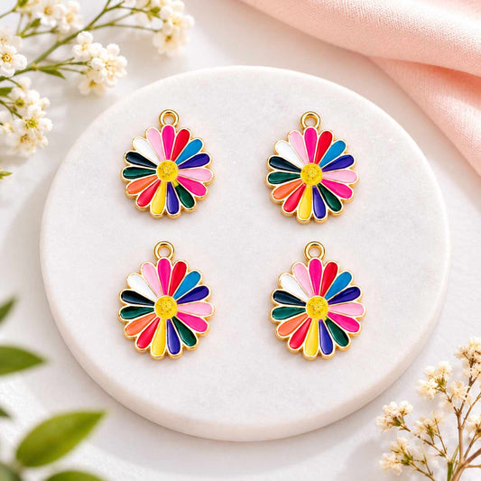 Multicolor Daisy Flower Charms - 1 Pc