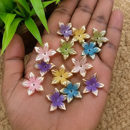 Multicolor Glossy Flower Brooch Shells
