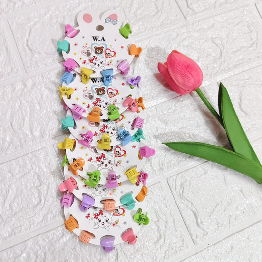 Multicolor heart-shaped Korean hair claw clips for kids, cute and colorful hair accessories for girls