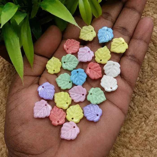 Multicolor Maple Leaf Acrylic Beads