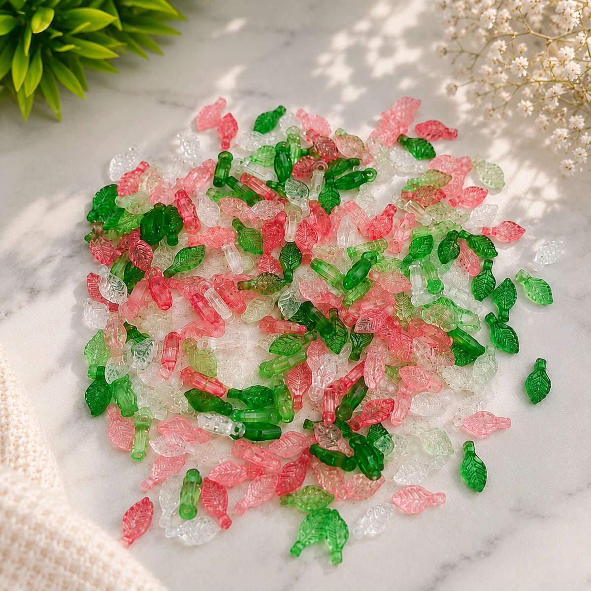 Multicolor Acrylic Transparent Leaf - Eva Fashion and Craft