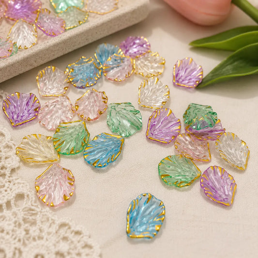 Multicolored Acrylic Petal Beads