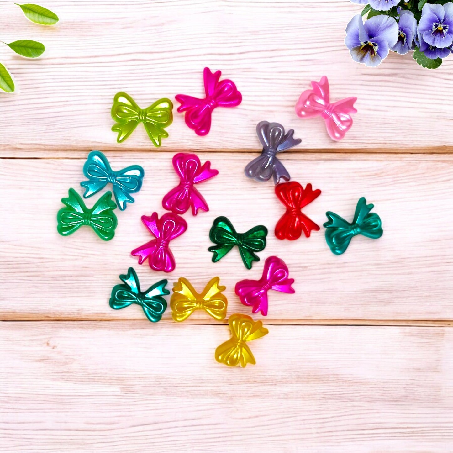 Multicolor Acrylic Plastic Bow (Mixed 10pcs)