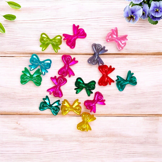 Multicolor Acrylic Plastic Bow (Mixed 10pcs)