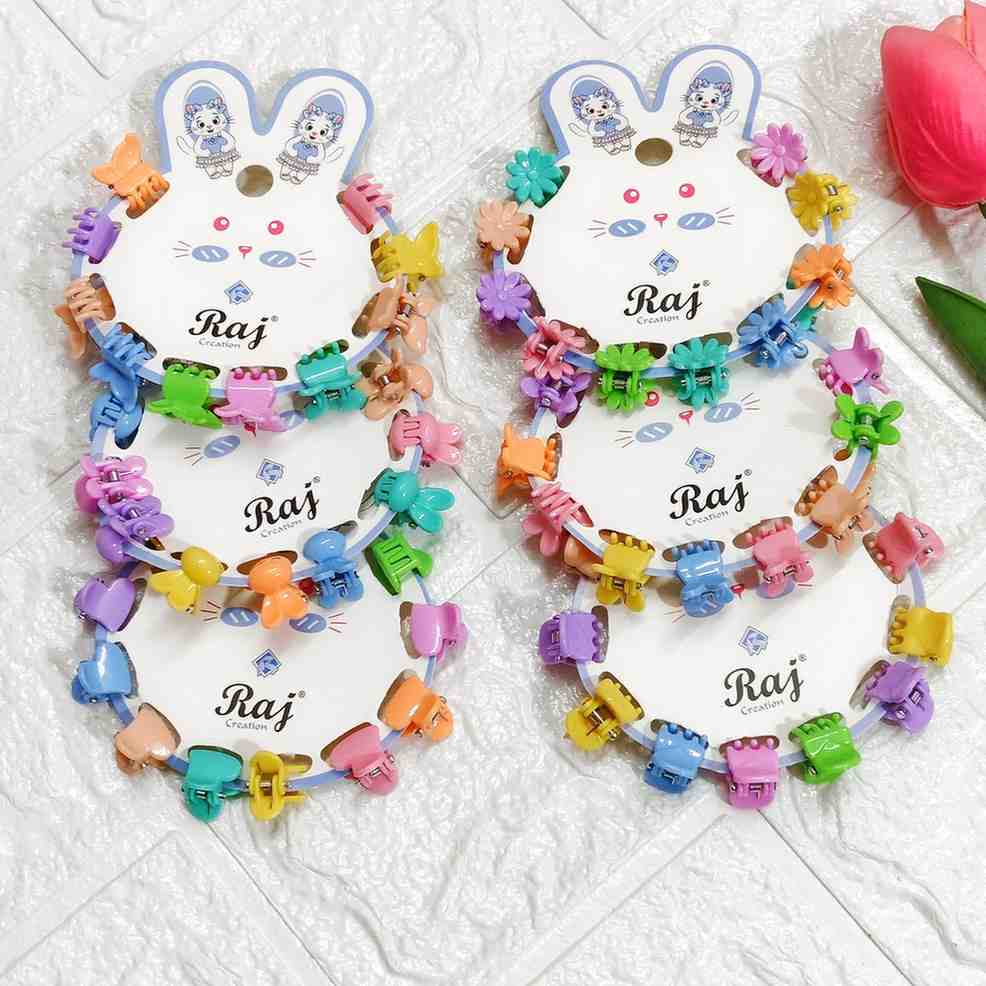 Multidesign Korean hair claw clips for kids in cute colorful shapes and patterns