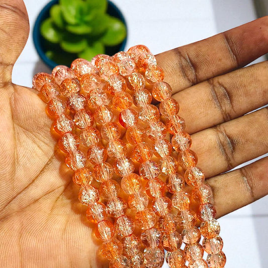 Orange & White Crackle Beads – DIY Jewelry & Craft Beads