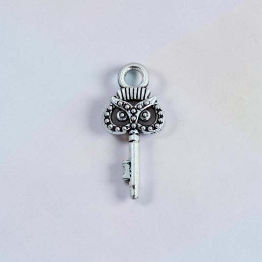 Owl Key Silver Metal Charms