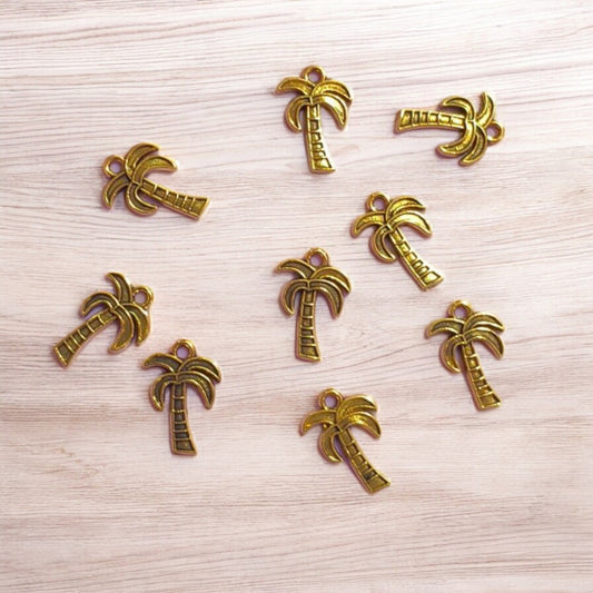 Palm Tree Gold Metal Charm