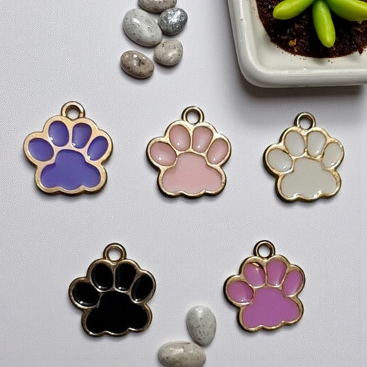 Paw-shaped charms for pet-themed jewelry making and crafts