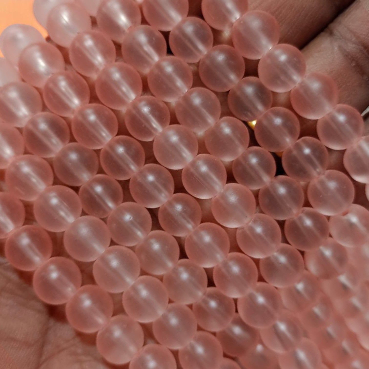 Peach Ice Matt Beads
