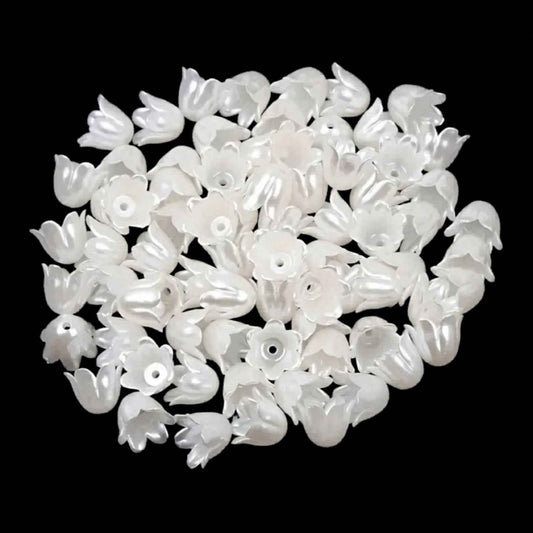 Acrylic Flower Buds Cap - White (10 gms)