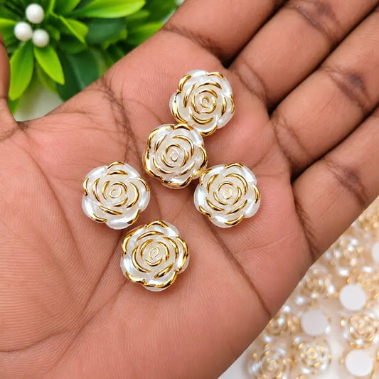 Pearl Gold Rose Beads