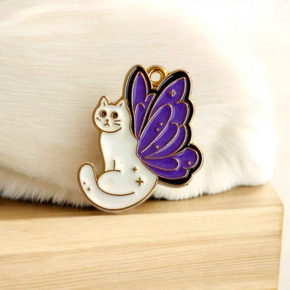 Cat Colorful Wings Charm