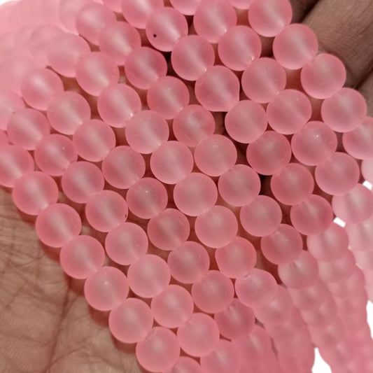 Pink Ice Matt Beads